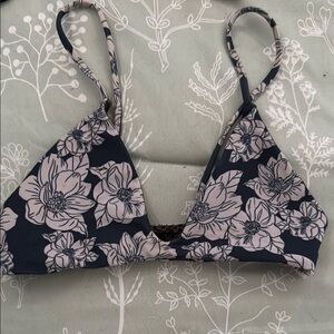 Acacia Swimwear Black Patterned Bikini Top